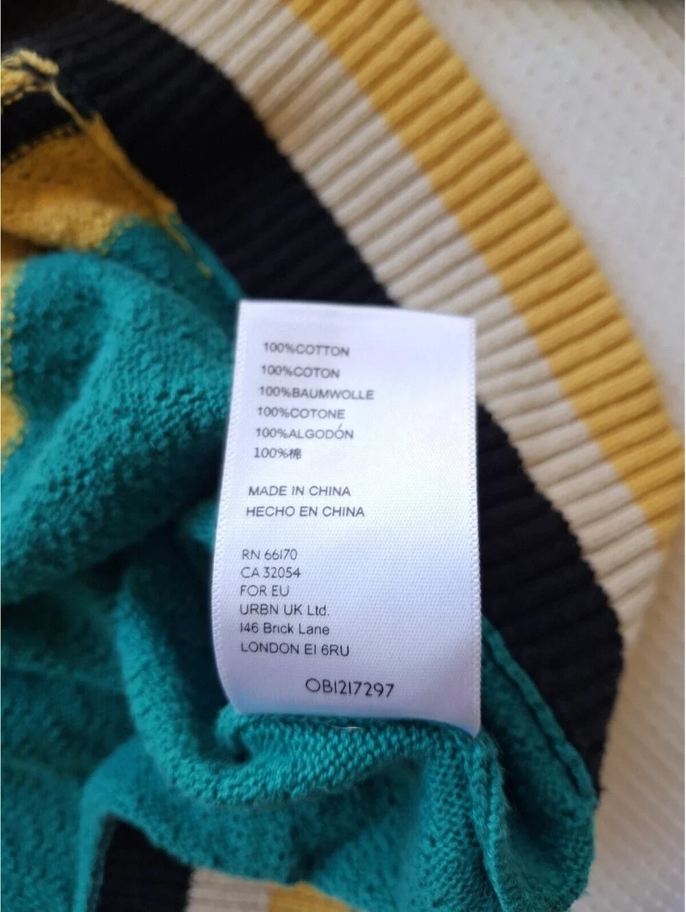 Urban Outfitters Men's M Teal Knit Polo Cardigan 100% Cotton Retro Stripe